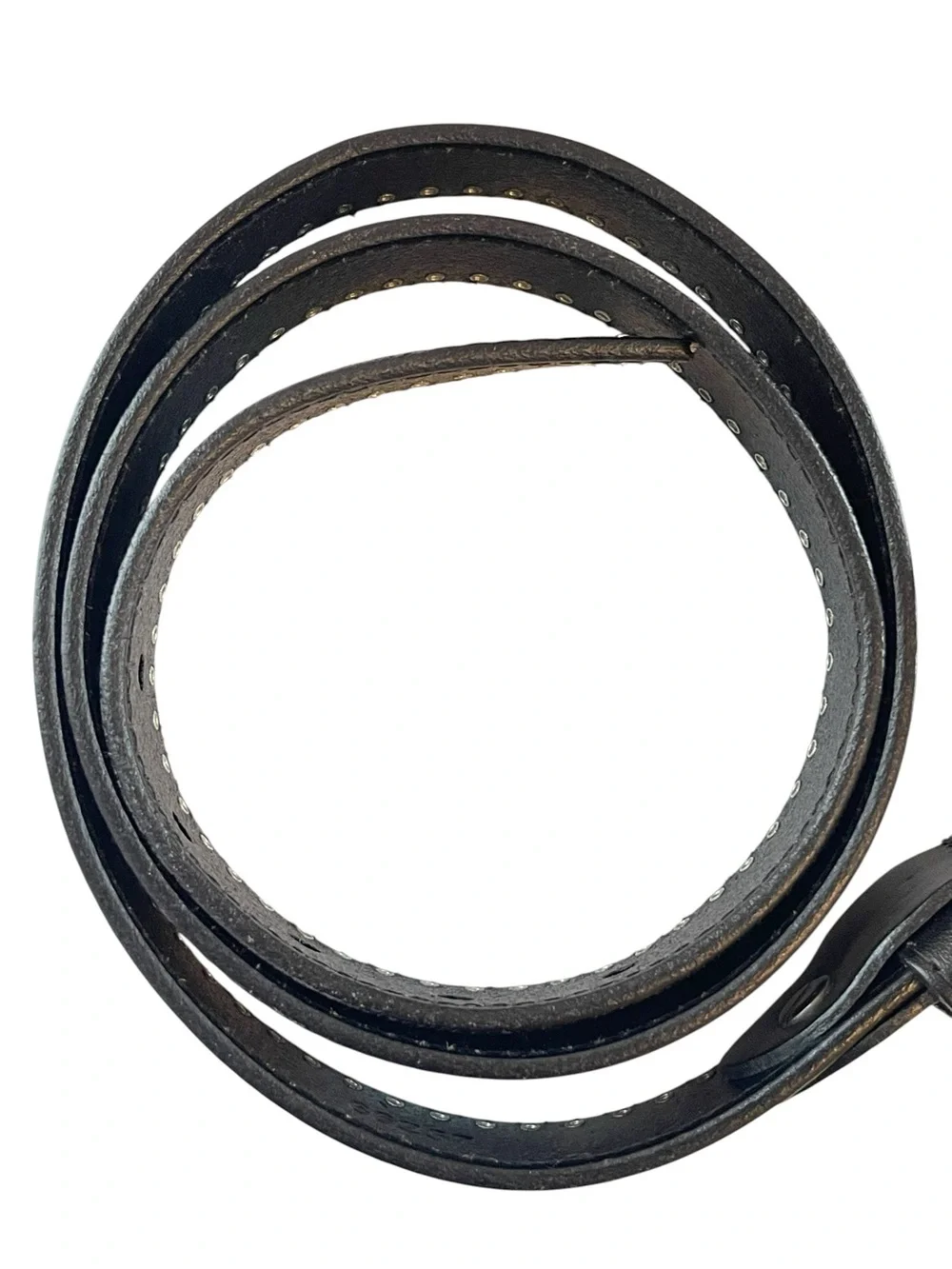 Black Studded Leather Belt 90s Size M/L
